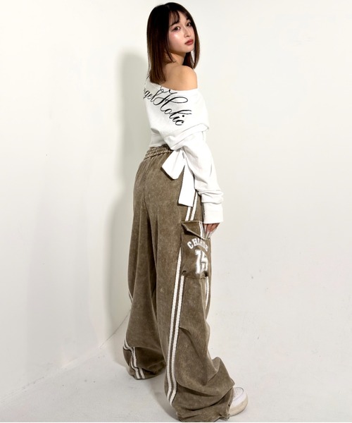 A'GEM/9 × .kom 『.KOM/ドットケーオーエム』 Y2K Washed Sweat Side