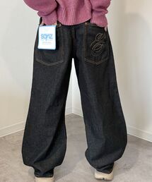 SEQUENZ（シークエンズ）の「【SEQUENZ（シークエンズ）】sqnz carve logo ladies denim / パンツ デニム レディース 加工 カーブ 刺繍（その他パンツ・メンズ）」