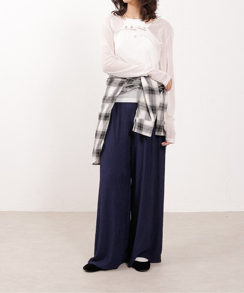 emesuelee(エメスーリー)の「ジャガードイージーワイドパンツ(その他パンツ・レディース・ベージュ/ブラック/チャコールグレー/ネイビー/ブラウン・2L/フリー)」の22枚目の写真