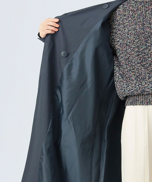 BEAMS HEART（ビームスハート）の「【ベストセラー】後ボタン ロングコート（ノーカラーコート・レディース・オリーブ/ネイビー/ベージュ・MEDIUM/SMALL）」の16枚目の写真