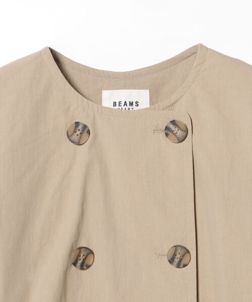 BEAMS HEART（ビームスハート）の「【ベストセラー】後ボタン ロングコート（ノーカラーコート・レディース・オリーブ/ネイビー/ベージュ・MEDIUM/SMALL）」の18枚目の写真