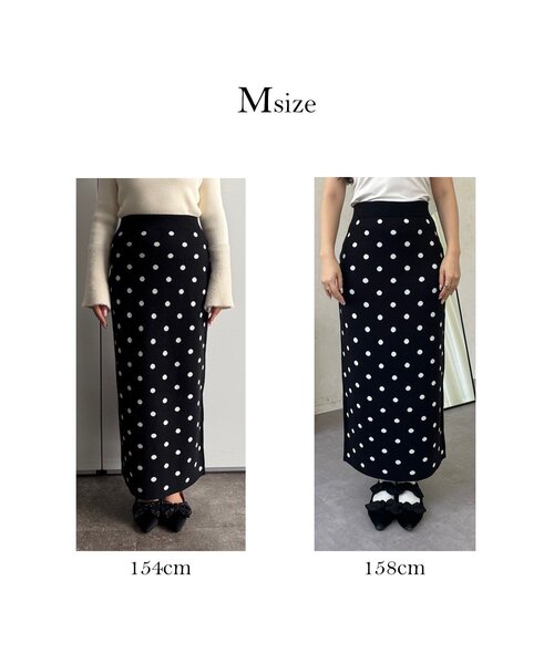 prose verse（プロズヴェール）の「ドットジャガードニットスカート（スカート・レディース・ブラック系その他・MEDIUM/LARGE/PM/PL/TM/TL）」の18枚目の写真