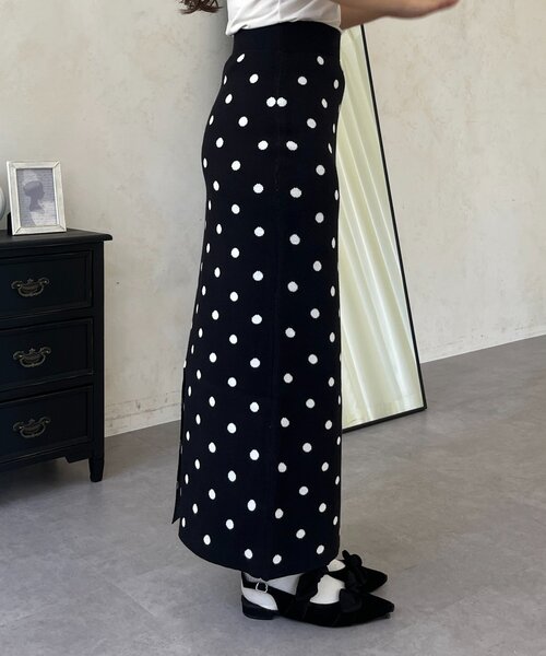 prose verse（プロズヴェール）の「ドットジャガードニットスカート（スカート・レディース・ブラック系その他・MEDIUM/LARGE/PM/PL/TM/TL）」の14枚目の写真