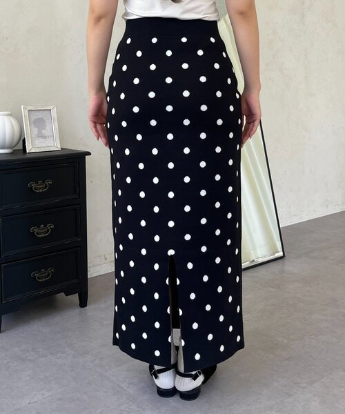 prose verse（プロズヴェール）の「ドットジャガードニットスカート（スカート・レディース・ブラック系その他・MEDIUM/LARGE/PM/PL/TM/TL）」の17枚目の写真