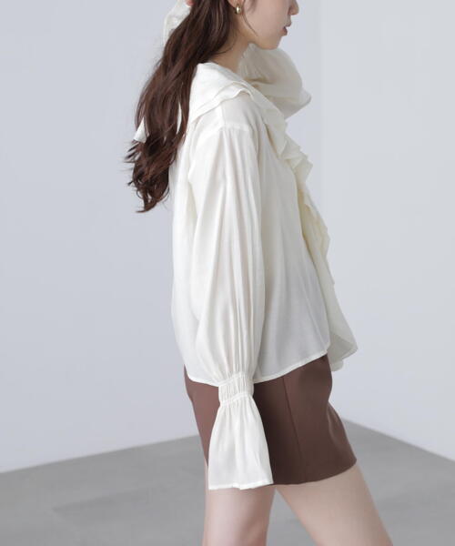 FREE'S MART（フリーズマート）の「ダブルラッフルフリルブラウス（シャツ/ブラウス・レディース・ホワイト系その他/ブルー/ホワイト・FREE）」の13枚目の写真