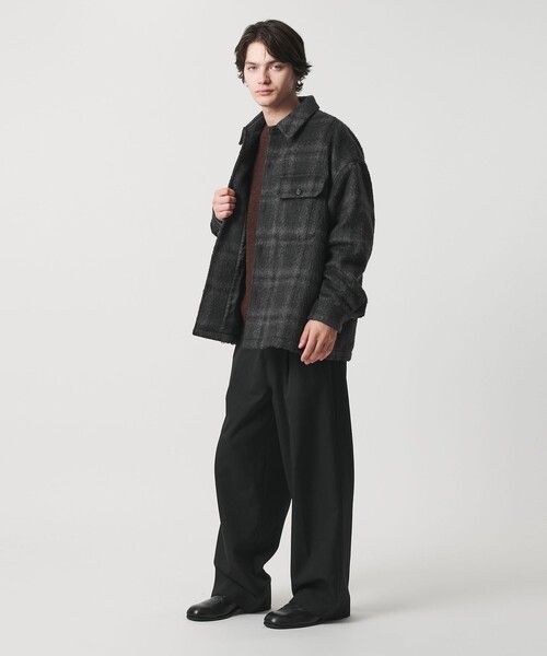 MONKEY TIME（モンキータイム）の「オンブレチェック フリースメルトン CPOジャケット（その他アウター・メンズ・ダークグレー/ベージュ・S/M/L/XL）」の3枚目の写真