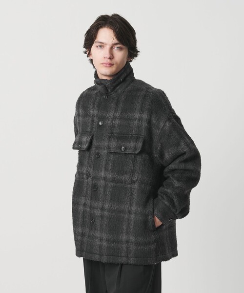 MONKEY TIME（モンキータイム）の「オンブレチェック フリースメルトン CPOジャケット（その他アウター・メンズ・ダークグレー/ベージュ・S/M/L/XL）」の7枚目の写真