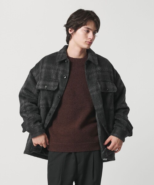 MONKEY TIME（モンキータイム）の「オンブレチェック フリースメルトン CPOジャケット（その他アウター・メンズ・ダークグレー/ベージュ・S/M/L/XL）」の10枚目の写真