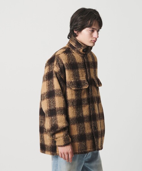 MONKEY TIME（モンキータイム）の「オンブレチェック フリースメルトン CPOジャケット（その他アウター・メンズ・ダークグレー/ベージュ・S/M/L/XL）」の14枚目の写真