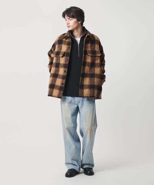 MONKEY TIME（モンキータイム）の「オンブレチェック フリースメルトン CPOジャケット（その他アウター・メンズ・ダークグレー/ベージュ・S/M/L/XL）」の15枚目の写真