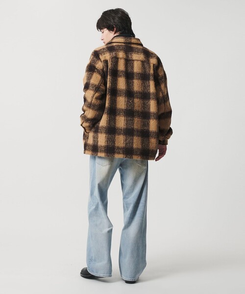 MONKEY TIME（モンキータイム）の「オンブレチェック フリースメルトン CPOジャケット（その他アウター・メンズ・ダークグレー/ベージュ・S/M/L/XL）」の16枚目の写真