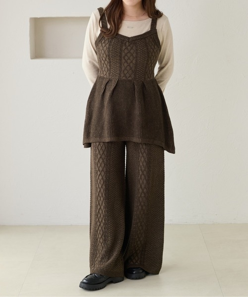 apres jour clair(アプレジュールクレア)の「【apres jour clair】【セットアップ可能】ケーブルニットビスチェ(ニット/セーター・レディース・ベージュ/ブラウン系その他/アイボリー・フリー/X-LARGE)」の9枚目の写真
