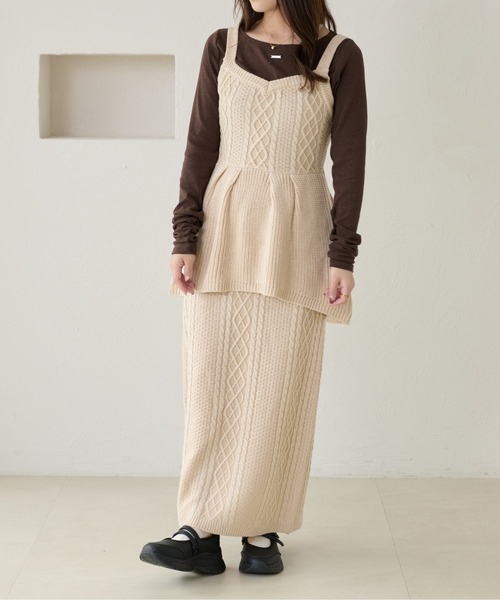 apres jour clair(アプレジュールクレア)の「【apres jour clair】【セットアップ可能】ケーブルニットビスチェ(ニット/セーター・レディース・ベージュ/ブラウン系その他/アイボリー・フリー/X-LARGE)」の21枚目の写真