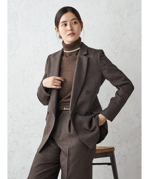 Perfect Suit FActory（パーフェクトスーツファクトリー）の「天竺タートルネックウォッシャブルニット　オフホワイト/ブラック/ブラウン（Tシャツ/カットソー・レディース・ダークブラウン/ブラック/オフホワイト・S/M/L）」の4枚目の写真