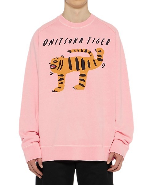 Onitsuka Tiger（オニツカタイガー）の「WASHED SWEAT TOP/ ウォッシュドスウェットトップ（スウェット・レディース・ピンク/グレー・XS/M/L/XL/S）」の3枚目の写真
