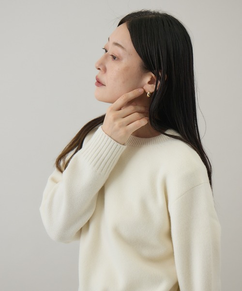 6（ROKU）カシミヤショートクルーネックプルオーバー ニット オフ