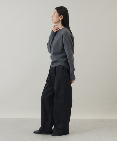 セール】【kuros'オリジナル】ウールカシミヤ クルーネックプル