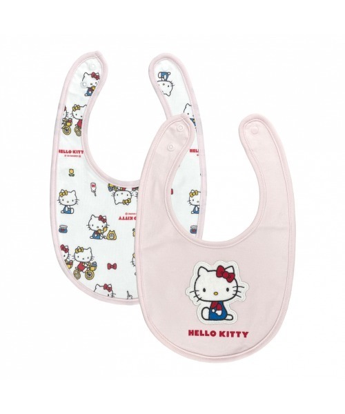 sanrio(サンリオ)の「SANRIO サンリオ アップリケ付きスタイ2枚組(スタイ/よだれかけ・キッズ・グリーン/ブルー/イエロー/ピンク系その他・FREE)」の4枚目の写真