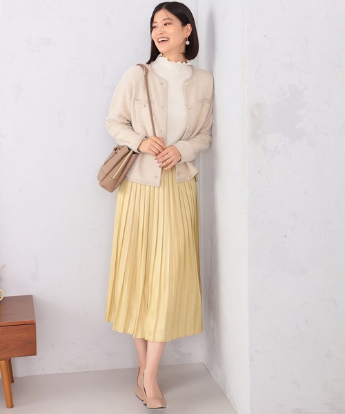 GALLORIA（ギャローリア）の「スパンコールニットカーディガン（カーディガン/ボレロ・レディース・ライトベージュ/ネイビー・S/M/L/LL）」の3枚目の写真