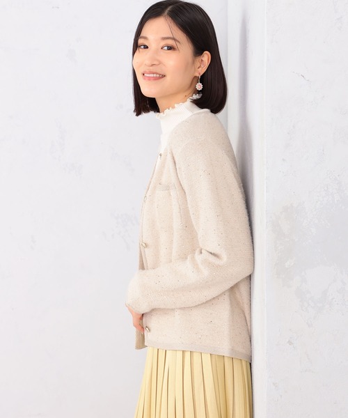 スパンコールニットカーディガン（カーディガン/ボレロ）｜GALLORIA