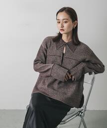 新品アーバンリサーチSENSE OF PLACE★フェザーVネックルーズニットブラウン★何点同梱でも宅急便送料￥600平日15時まで入金分当日発送可