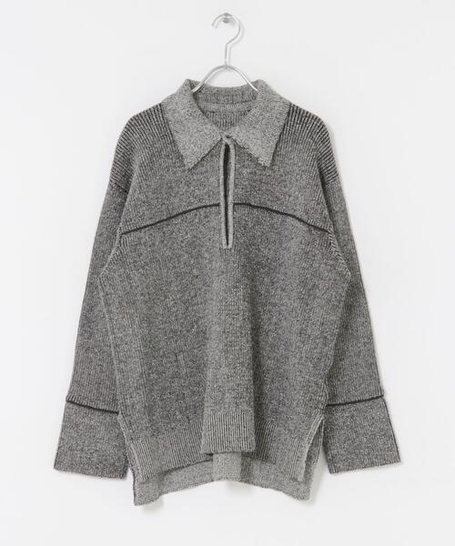 SENSE OF PLACE by URBAN RESEARCH(センスオブプレイスバイアーバンリサーチ)の「ルーズフカVネックセーター(ニット/セーター・レディース・ブラック/ブラウン/レッド・ONE)」の5枚目の写真