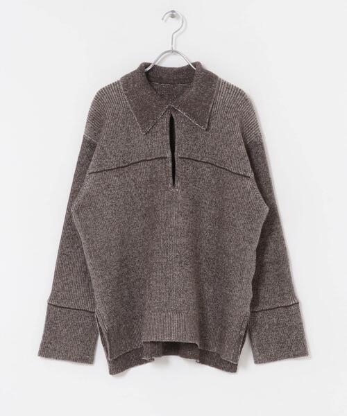 SENSE OF PLACE by URBAN RESEARCH(センスオブプレイスバイアーバンリサーチ)の「ルーズフカVネックセーター(ニット/セーター・レディース・ブラック/ブラウン/レッド・ONE)」の14枚目の写真