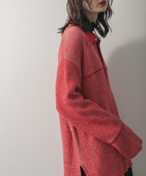 SENSE OF PLACE by URBAN RESEARCH(センスオブプレイスバイアーバンリサーチ)の「ルーズフカVネックセーター(ニット/セーター・レディース・ブラック/ブラウン/レッド・ONE)」の21枚目の写真