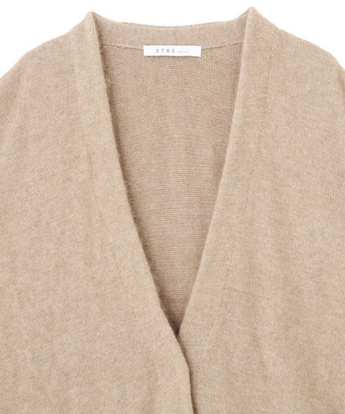 新品未使用　ETRETOKYO プレーンステッチVネックニットカーディガン プレーンステッチVネックニットカーディガン(F BEIGE): トップス