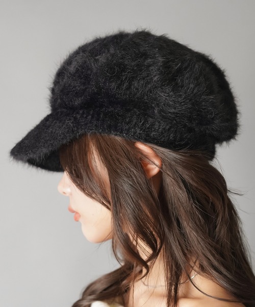 SPINNS（スピンズ）の「ビッグシャギーキャスケット（キャスケット・レディース・ホワイト/ブラック・ONESIZE）」の15枚目の写真