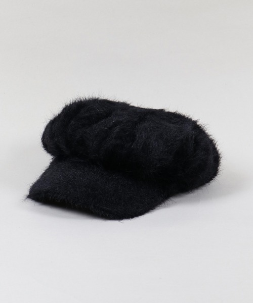 SPINNS（スピンズ）の「ビッグシャギーキャスケット（キャスケット・レディース・ホワイト/ブラック・ONESIZE）」の3枚目の写真