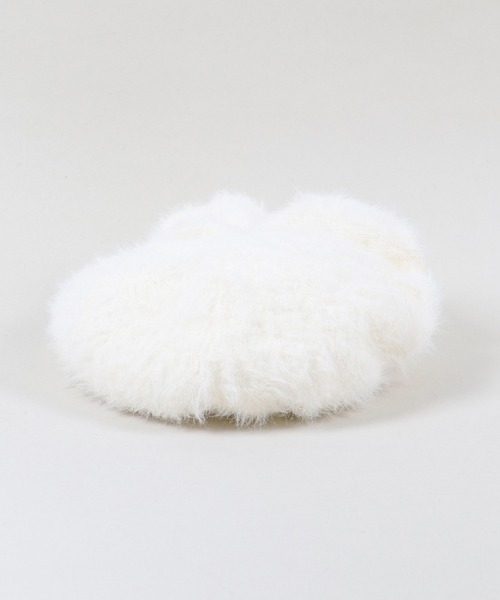 SPINNS（スピンズ）の「ビッグシャギーキャスケット（キャスケット・レディース・ホワイト/ブラック・ONESIZE）」の7枚目の写真