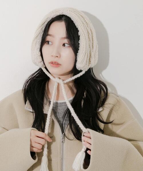 SMELLY（スメリー）の「ケーブルコンビイヤーマフ（イヤーマフ・レディース・アイボリー/ベージュ系その他・-）」の2枚目の写真