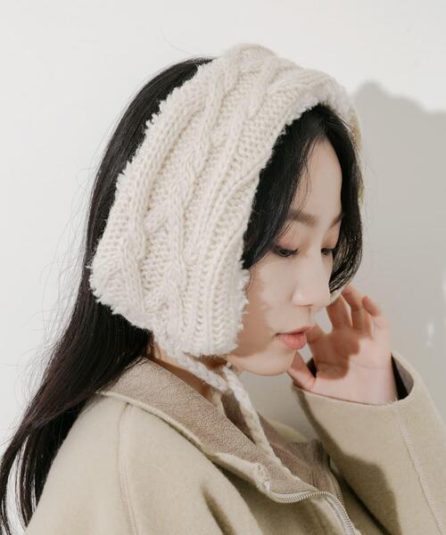 SMELLY（スメリー）の「ケーブルコンビイヤーマフ（イヤーマフ・レディース・アイボリー/ベージュ系その他・-）」の9枚目の写真