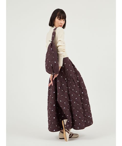 emmi（エミ）の「フラワーエンブロイダリーキルティングバッグ（ハンドバッグ・レディース・ブラウン/オフホワイト・F）」の14枚目の写真