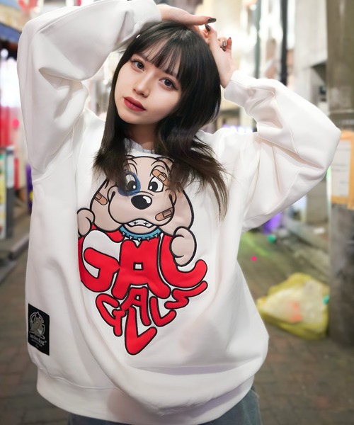 GALFY(ガルフィー)の「【別注】GA×GALFY-わんわんはーとスウェット(スウェット・レディース・ピンク/ホワイト/ブラック・FREE)」の2枚目の写真