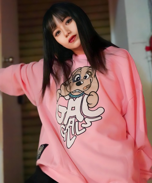 GALFY(ガルフィー)の「【別注】GA×GALFY-わんわんはーとスウェット(スウェット・レディース・ピンク/ホワイト/ブラック・FREE)」の1枚目の写真