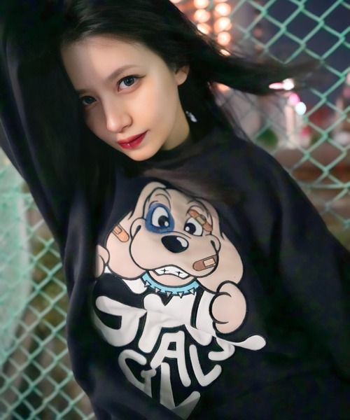 GALFY(ガルフィー)の「【別注】GA×GALFY-わんわんはーとスウェット(スウェット・レディース・ピンク/ホワイト/ブラック・FREE)」の3枚目の写真