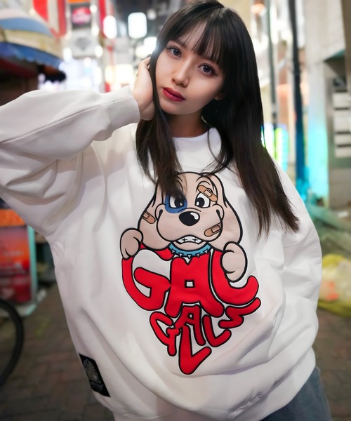 GALFY(ガルフィー)の「【別注】GA×GALFY-わんわんはーとスウェット(スウェット・レディース・ピンク/ホワイト/ブラック・FREE)」の4枚目の写真