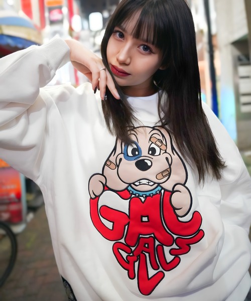 GALFY(ガルフィー)の「【別注】GA×GALFY-わんわんはーとスウェット(スウェット・レディース・ピンク/ホワイト/ブラック・FREE)」の7枚目の写真