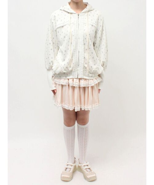 merry jenny（メリージェニー）の「frill lace puff hoodie（パーカー・レディース・アイボリー/グレー・FREE）」の8枚目の写真