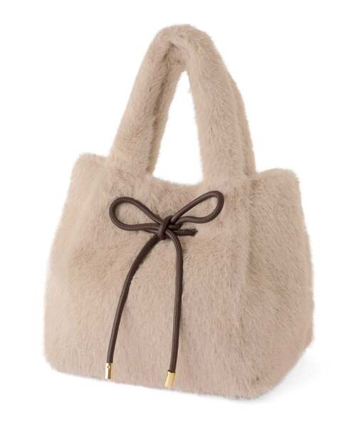 ANEMONE（アネモネ）の「リボンエコファートートバッグ（トートバッグ・レディース・ダークグレー/ライトグレー/グレイッシュベージュ・FREE）」の3枚目の写真