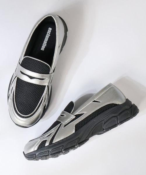 exclamation(エクスクラメーション)の「+4.5cm 軽量厚底 スニーカーソールローファー(ローファー・メンズ・ブラック/シルバー・40/42/44/46)」の11枚目の写真
