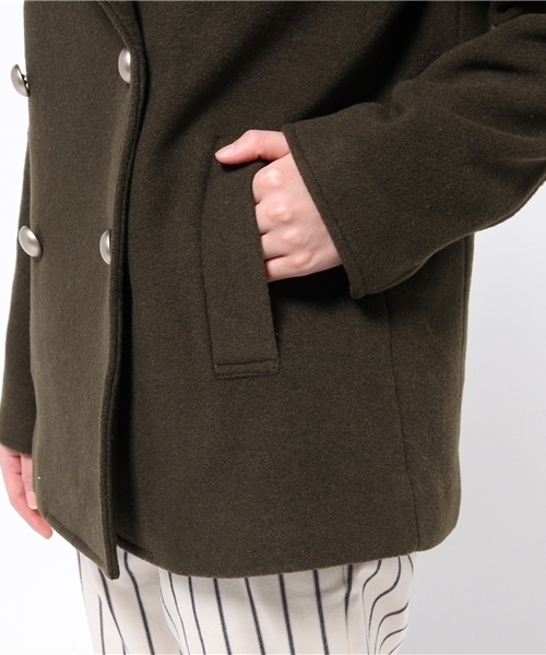 Chico（チコ）の「【who's who Chico】ウールモッサPコート（ピーコート・レディース・ブラック/グレー/オリーブ・FREE）」の6枚目の写真