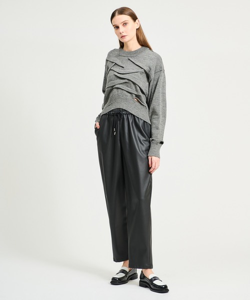 ESTNATION（エストネーション）の「ESTNATION / レザーライクパンツ（その他パンツ・レディース・ブラック/カーキ・36/38）」の6枚目の写真