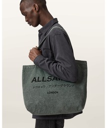 ALLSAINTS（オールセインツ）の「UNDERGROUND LOGO PRINTED TOTE BAG | アンダーグラウンド ロゴ プリント トート バッグ（トートバッグ）」