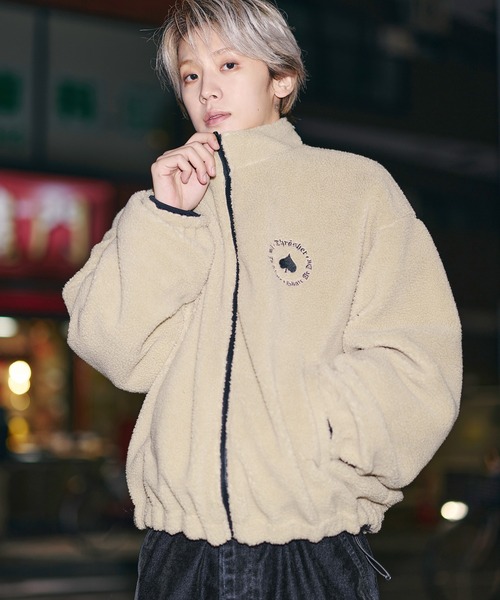 THRASHER（スラッシャー）の「THRASHER×MSG　別注 ボアナイロン2wayリバーシブルブルゾン【UNISEX】（ブルゾン・メンズ・ブラック/ワイン/ブラック系・S/M/L/XL）」の2枚目の写真