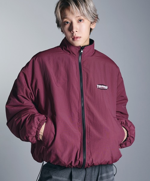 THRASHER（スラッシャー）の「THRASHER×MSG　別注 ボアナイロン2wayリバーシブルブルゾン【UNISEX】（ブルゾン・メンズ・ブラック/ワイン/ブラック系・S/M/L/XL）」の3枚目の写真