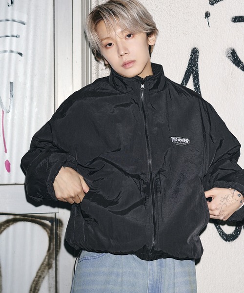 THRASHER（スラッシャー）の「THRASHER×MSG　別注 ボアナイロン2wayリバーシブルブルゾン【UNISEX】（ブルゾン・メンズ・ブラック/ワイン/ブラック系・S/M/L/XL）」の6枚目の写真