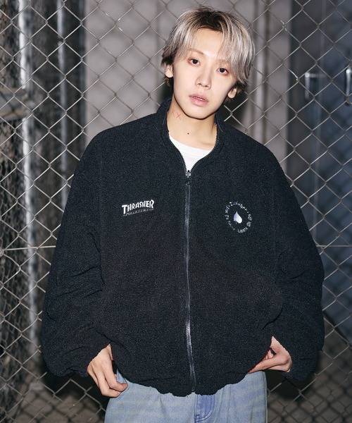 THRASHER（スラッシャー）の「THRASHER×MSG　別注 ボアナイロン2wayリバーシブルブルゾン【UNISEX】（ブルゾン・メンズ・ブラック/ワイン/ブラック系・S/M/L/XL）」の9枚目の写真